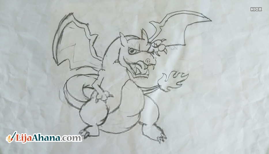 Dragon Kid Pencil Drawing