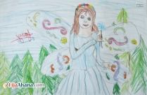 Cute Angel Girl Kid Drawing
