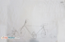 Kid Cycle Pencil Drawing