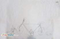 Kid Cycle Pencil Drawing