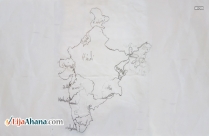 Kid India Map Pencil Drawing