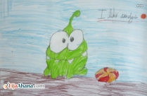 Om Nom With Candy Drawing